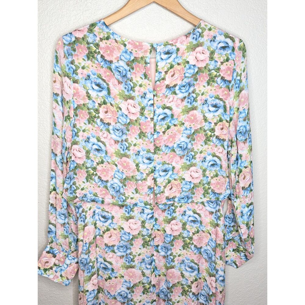 NWT & Other Stories Printed Side Slit Maxi Dress Size 12 Pastel Floral Cottage - Picture 9 of 14